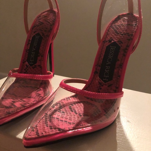 Jessica Rich Collection Pink Clear Stiletto Pump - Picture 4 of 5